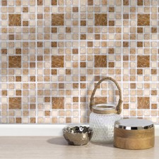 Self Adhesive Wall Tiles | Pack 8 Roman Mosaic 15cm Stick On Wall Tiles