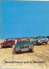 Vauxhall Firenza Sport SL 2300 1800 1256 1972 Original UK Sales Brochure V2117