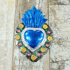 Mexican Tin Painted Heart