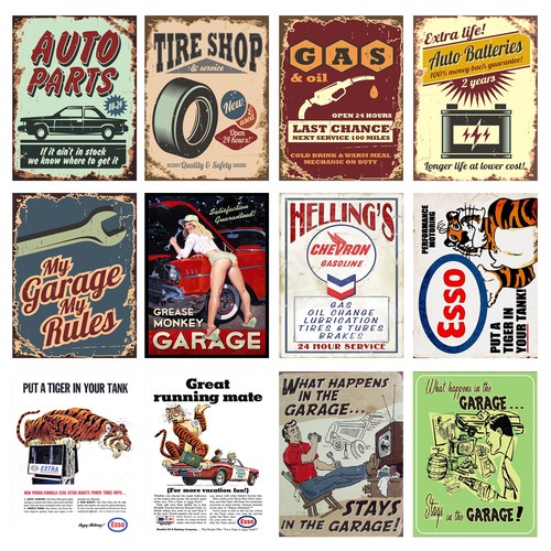 Retro metal signs - metal, man