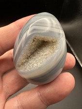 Crystal Egg Blue Agate Banded