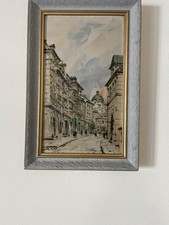 Impressionist Painting Paris City Street Scene Dome Figures Framed Art Signed 