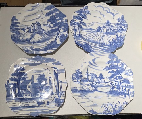 Spode delftware set blue - set, 4