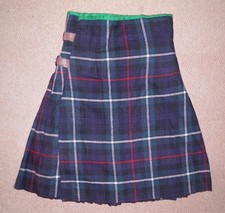 Vintage Scottish Heavy Weight Wool Mackenzie Modern Tartan Kilt 30-32" Waist