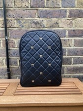 Ladies Black Faux Leather Backpack Medium Soft Shoulder Rucksack Travel New 