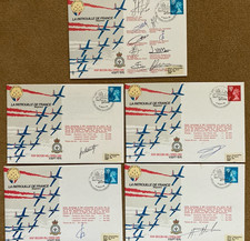 5 RAF Covers - LA PATROUILLE DE FRANCE, Aerobatic Team 1 Multi Signed & 4 Pilots