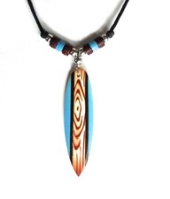 Mens surf necklace beaded - , blue