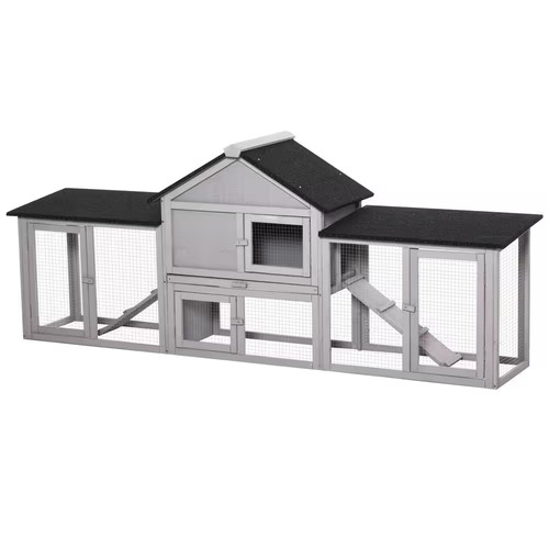 Wooden rabbit hutch - in.,