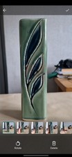 Cornish Lamorna Pottery Drip Glaze Blue Vase Vintage