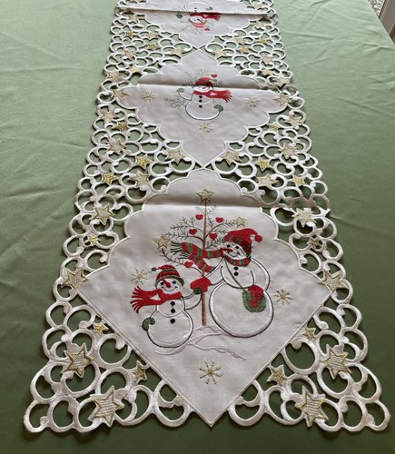 Red green white gold snowman - green,