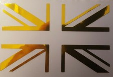 UNION JACK FLAG GOLD CHROME