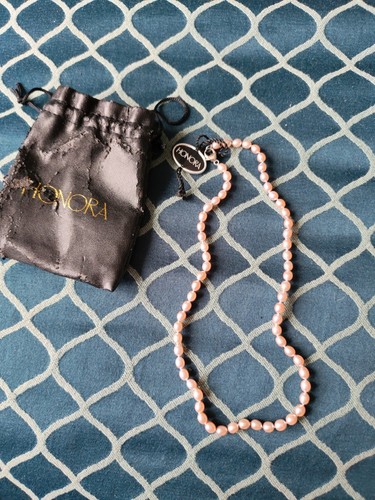 Honora pearl necklace peach - pearl,