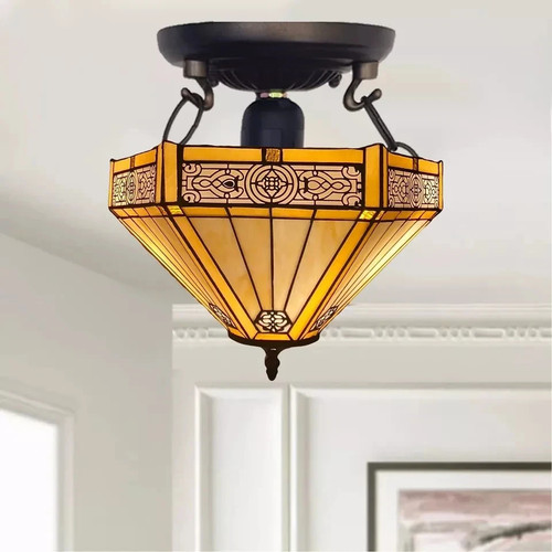 Tiffany style ceiling - tiffany, lamp
