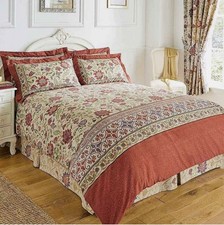 Galiana Double Duvet Cover Set by Vantona Warm Spice Tones & 2 Oxford P/Cases