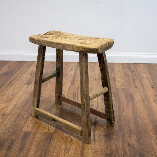Rustic reclaimed elm - reclaimed, stool