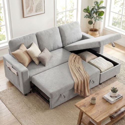 Homcom pull out sofa - sofa, l