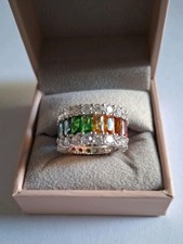 Multi Stone Ring  Stamped 925 CZ  Size  K ,pre Owned.