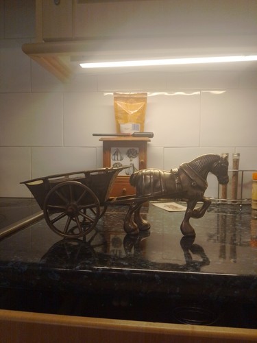 Vintage brass shire horse and - brass,