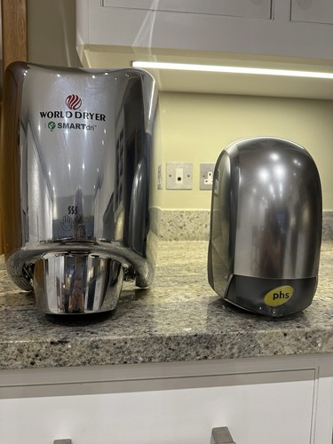 Unused chromed hand - air, dryers