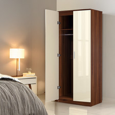 2 Door Plain Wardrobe - Cream