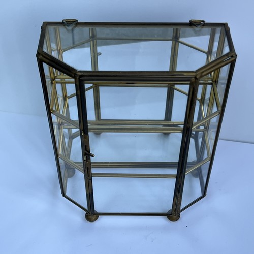 Vintage glass brass mirrored - brass,