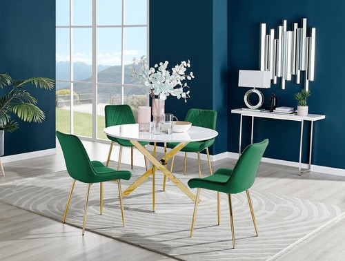 Novara white gloss gold leg - gloss,