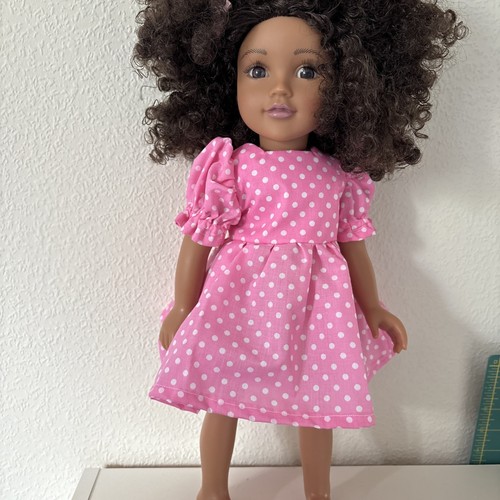Doll dress pink - dress, dot
