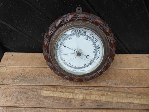 Antique aneroid barometer with - aneroid,