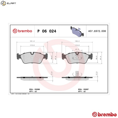 Brake pad set - brake, p