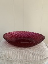 Large Red Glass Bowl Plate