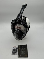 Cressi Bali Full Face Snorkel Mask Small Medium Black Grey Adults Diving