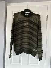 zara khaki striped open knit