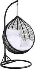 Yaheetech Rattan Swing Chair Garden Patio Hammock Hanging Chair Black