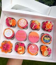 10x Ibiza Themed Cupcake Toppers Gold Mirror Club Cocktail Pineapple Palm Tree