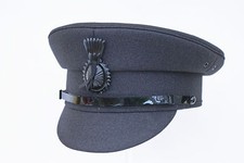 Quality GREY Formal Traditional Satin Lined Chauffeurs Driver Cap With Cockade