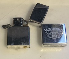 ZIPPO silver Metal Jack Daniels etched logo used no box