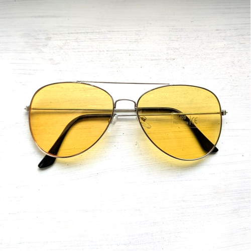 70s retro yellow sunglasses - yellow,