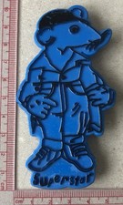 Vtg 1980's ROLAND RAT SUPERSTAR Breakfast TV puppet Character Pin Plastic Badge