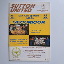 SUTTON UTD. V. WYCOMBE -