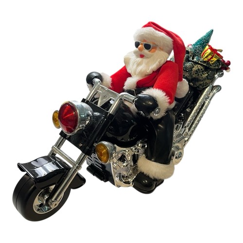 Vintage biker santa motorcycle - vintage,