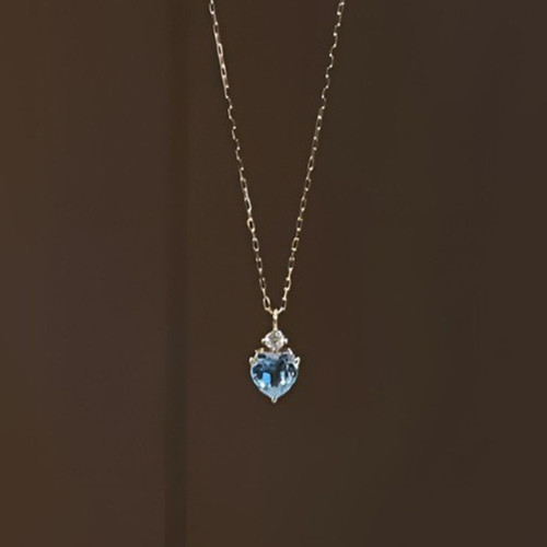 Blue heart ocean pendant - blue,