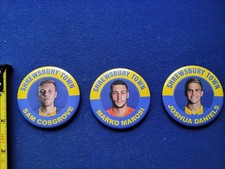Vintage Old Footballers From SHREWSBURY TOWN, X 3 PIN BADGES,