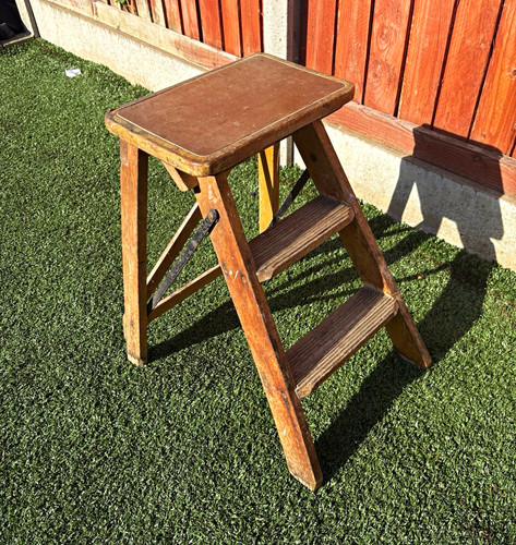 Vintage step wooden folding - wooden,