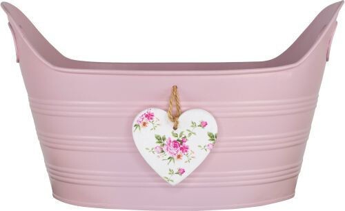 Tin bowl floral - floral, wooden