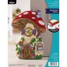 Bucilla 10"x13.5" Felt Door Stop Applique Kit - Mushroom Manor 89733E