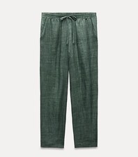 Trousers Lightweight 100% Ramie Fabric Pyjama Style  Size L With Elastic Waist