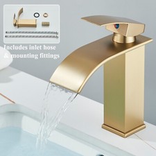 Bathroom Sink Tap Single Lever Mono Wash Basin Vanity Mixer Taps Brushed Gold