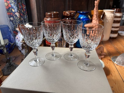 Vintage crystal wine - x4,