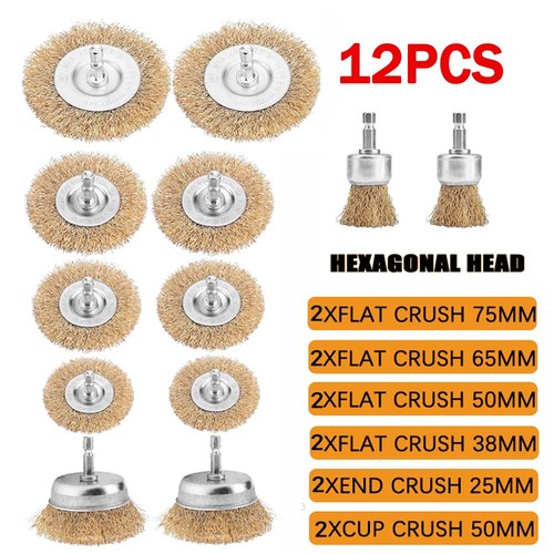 12x hex shank wire wheel - 12x, cup