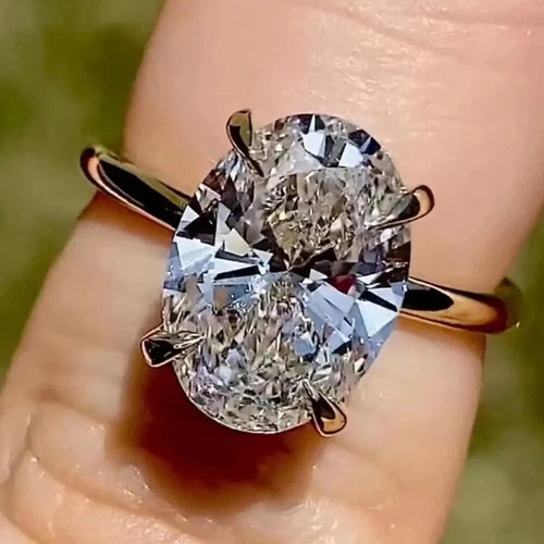 Diamond ring oval cut carat - diamond, 4